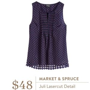 Market & Spruce Juli Lasercut Polka Dot Top M